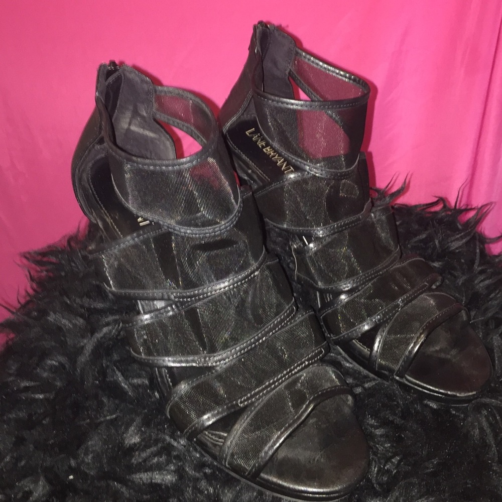 Black sheer heels